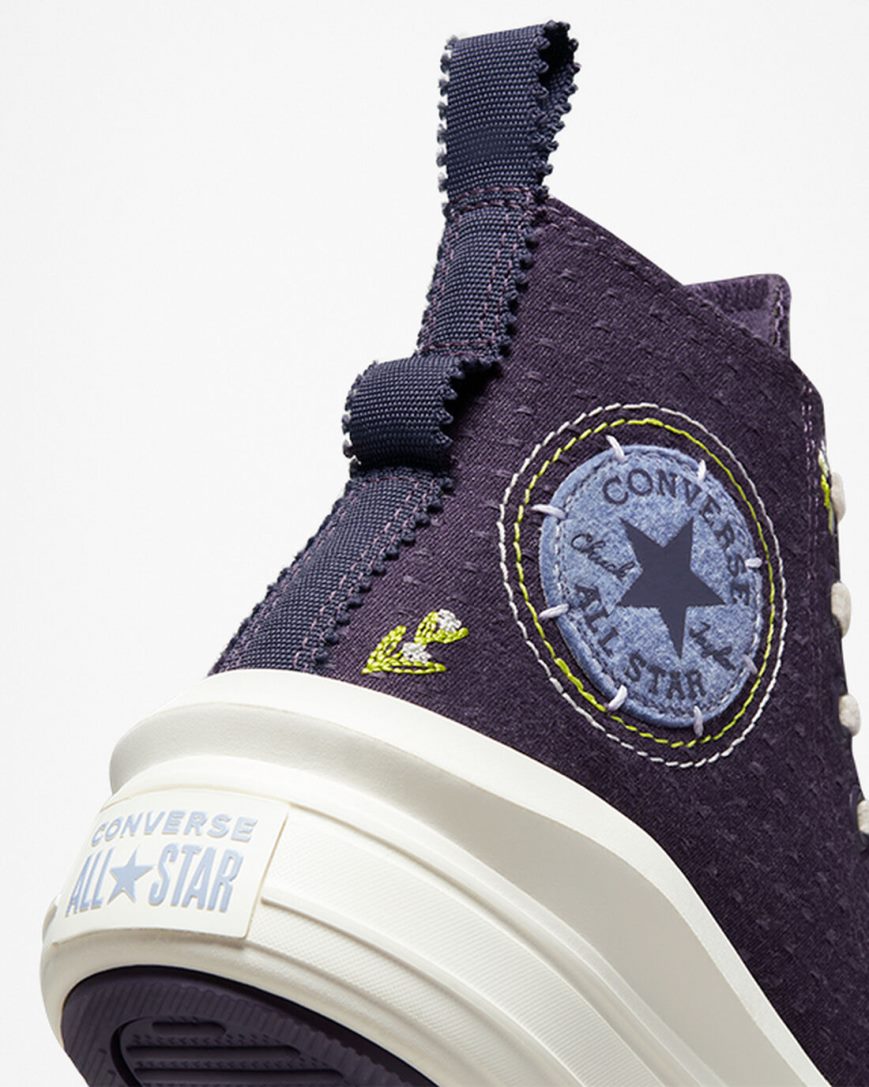 Dámské Boty Na Platformy Converse Chuck Taylor All Star Move Autumn Embroidery Vysoké Fialové | CZ 31JGH94